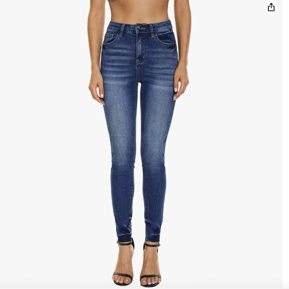 VIPONES Women's Skinny Jeans Stretchy High Rise Tummy Control Trendy Jeggings De - Picture 1 of 7